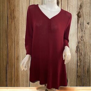 ❄️ 50% off winter lane bryant cranberry red v nexk 3/4 sleeve sweater 18/20